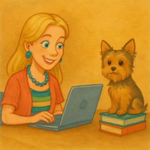 Author with yorkie